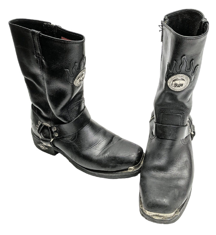 Vintage Black Leather Harley Davidson Harness Boots 1 pc 4 lbs C0104116 - Raghouse