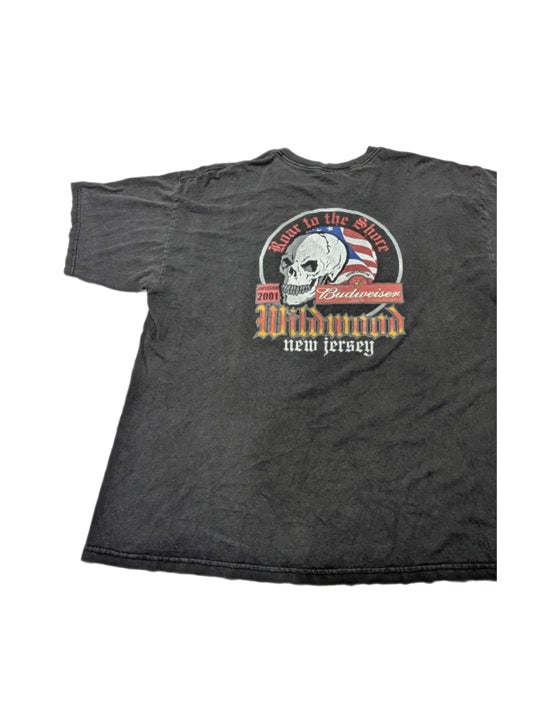2001 Roar To The Shore Wildwood New Jersey Budweiser T-Shirt XXL 1 pc