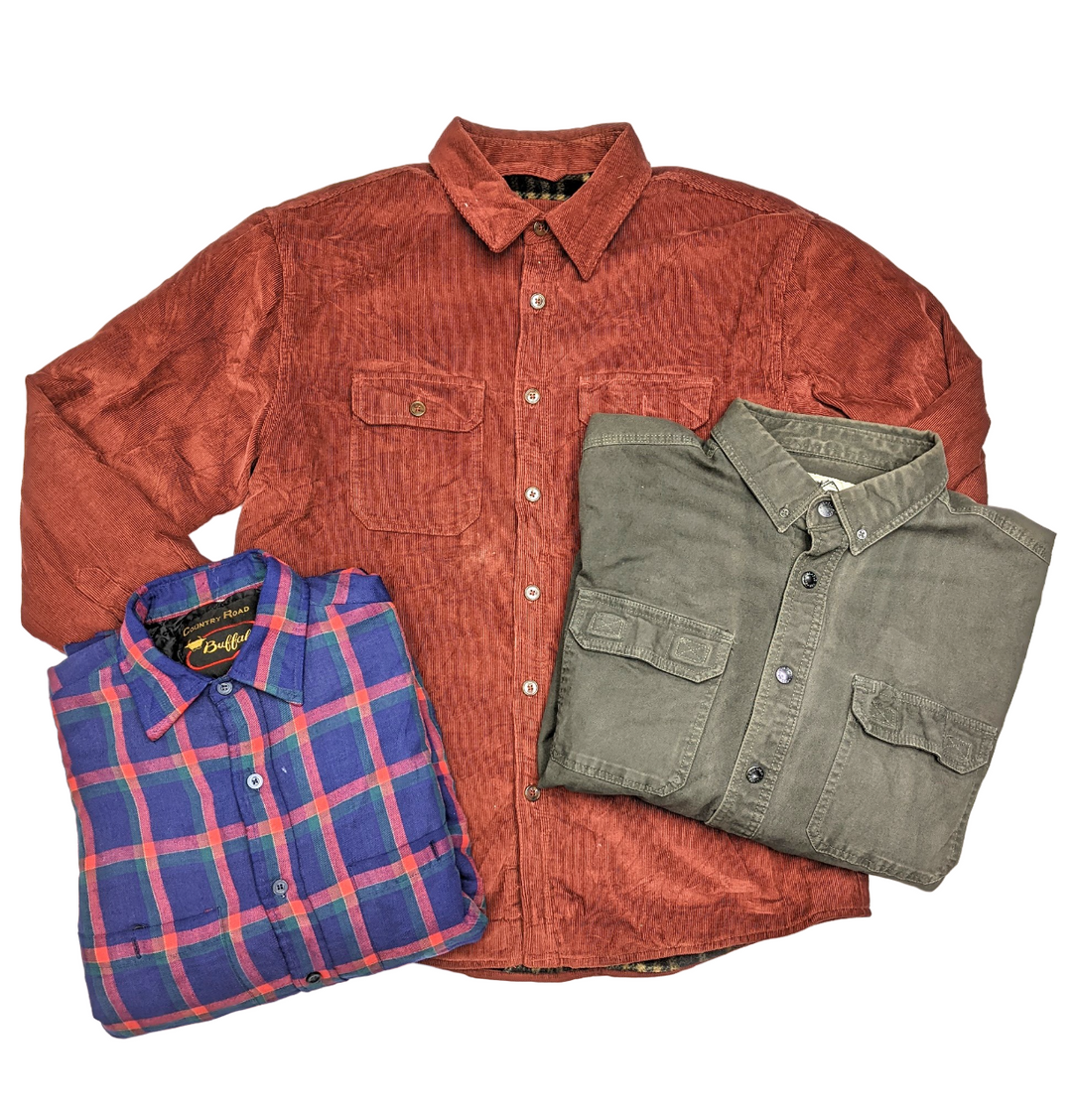Lined Flannel & Corduroy & Denim Shirts 16 pcs 30 lbs A0126217-45 - Raghouse