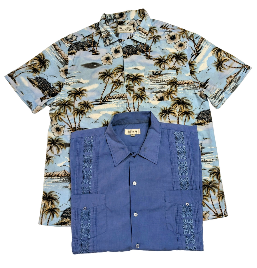 Recycle Hawaiian & Guayabera Shirts 54 pcs 30 lbs E0205133-40 - Raghouse