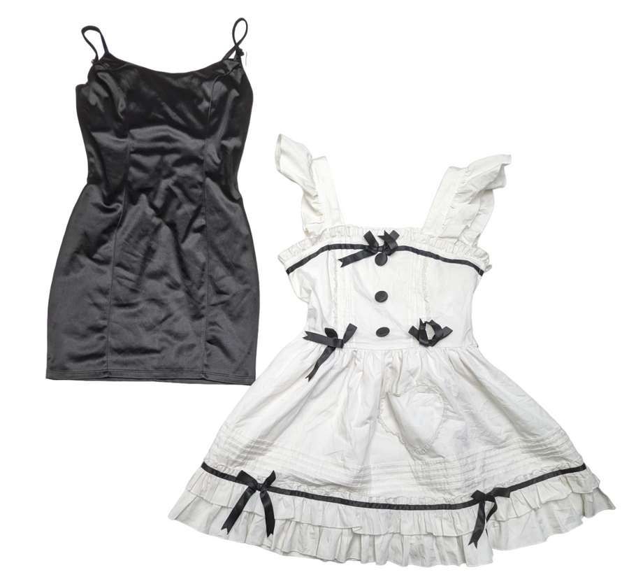 Black & White Trendy Dresses 44 pcs 30 lbs F0308206-40 - Raghouse