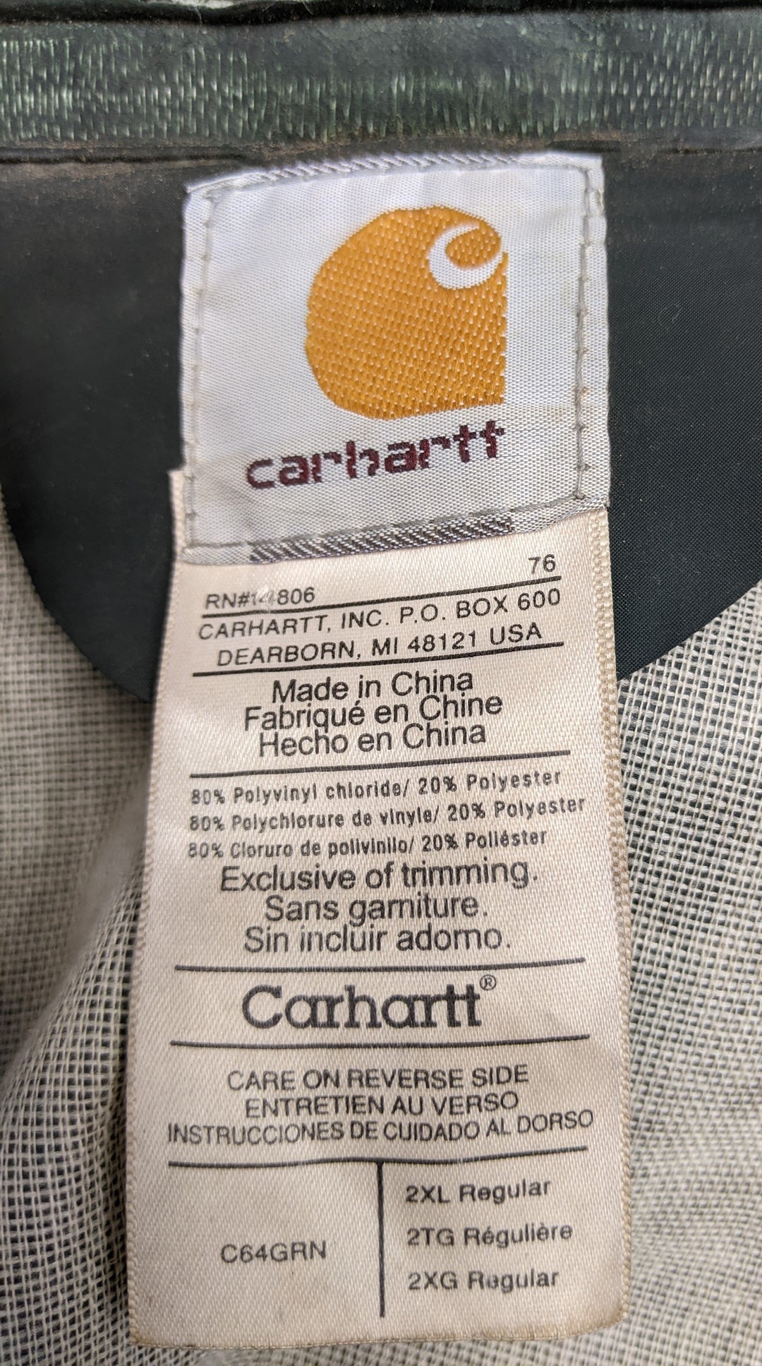 Carhartt Jacket 1 pc 5 lbs C0208202-05 - Raghouse