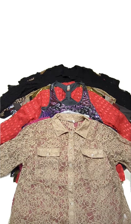 Bling Bling + Lace + Just Black Plus Size Blouses 42 pcs