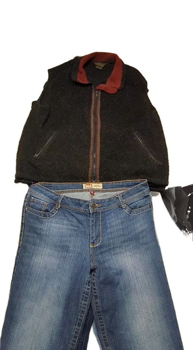 Boot Cut Jeans + Fleece Vests 21 pcs