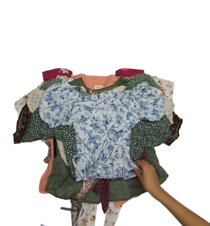 Crop Short Sleeve Blouses 25 pcs