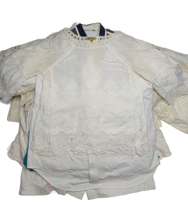 Dirty White Cottony Blouses 57 pcs