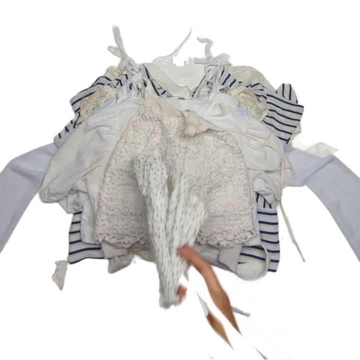 Dirty White Crop Blouses 23 pcs