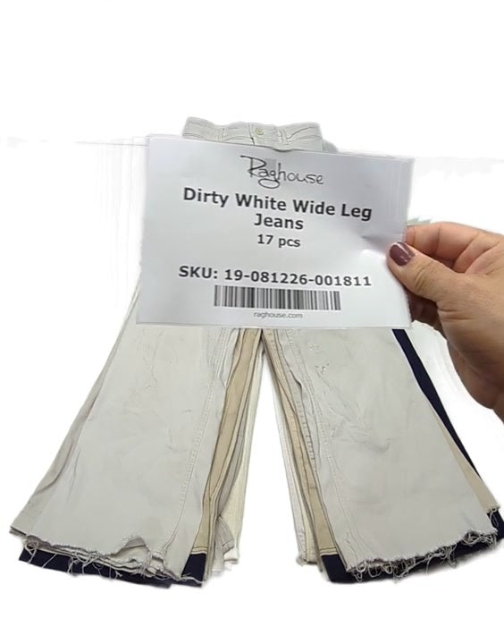 Dirty White Wide Leg Jeans 17 pcs