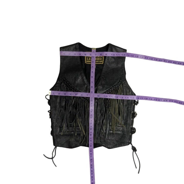 Hudson Leather Fringe Biker Vest 1 pc