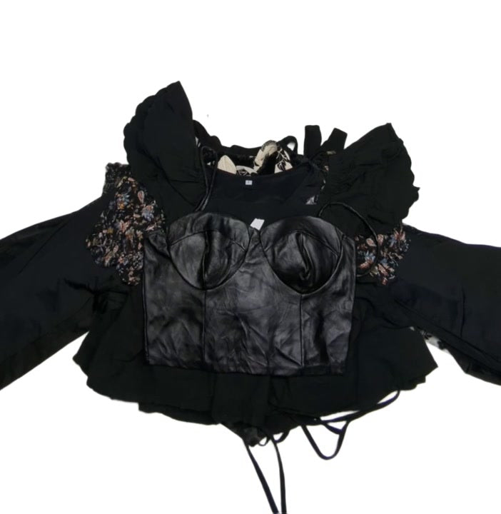 Just Black Crop Blouses 51 pcs