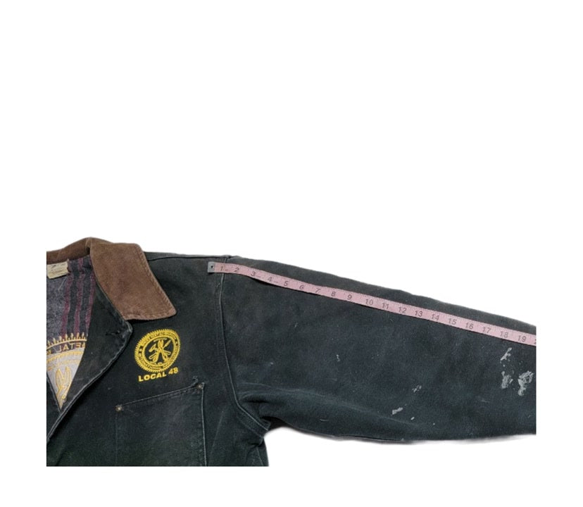 Local 48 Flannel Lined Work Wear Chore Jacket L 1 pc