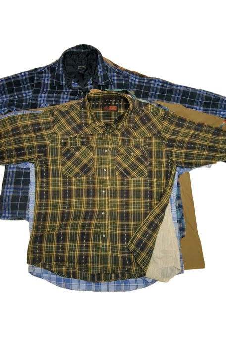 Mens Denim & Flannel & More Shirts Unsorted 27 pcs