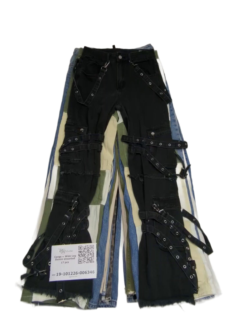 Cargo + Wide Leg Denim Unsorted 17 pcs