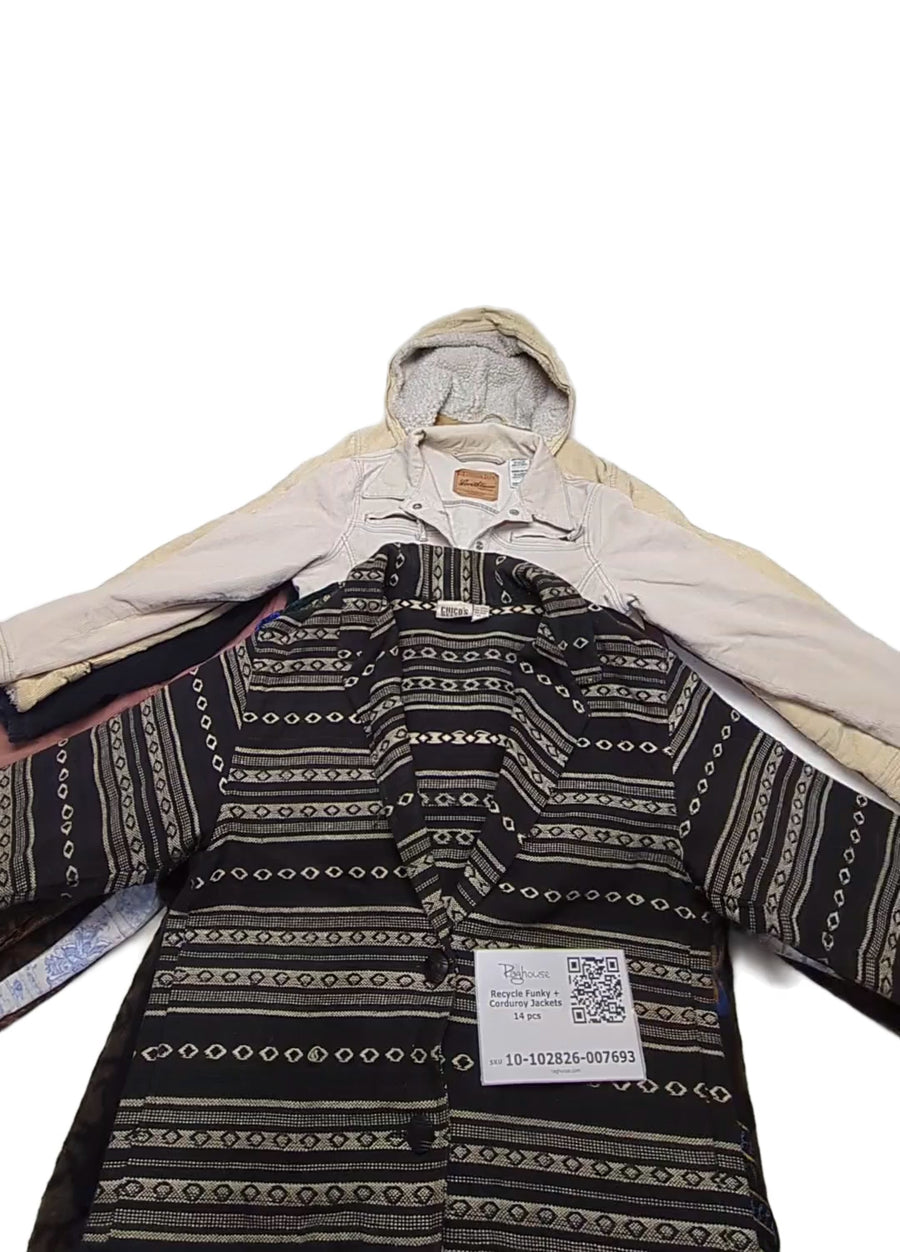 Recycle Funky + Corduroy Jackets 14 pcs