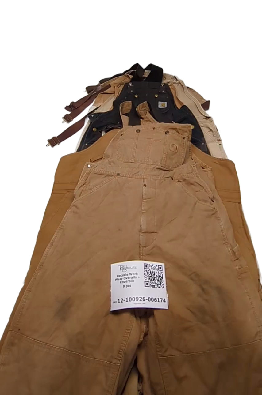 Recycle Work Wear Overalls + Coveralls 9 pcs