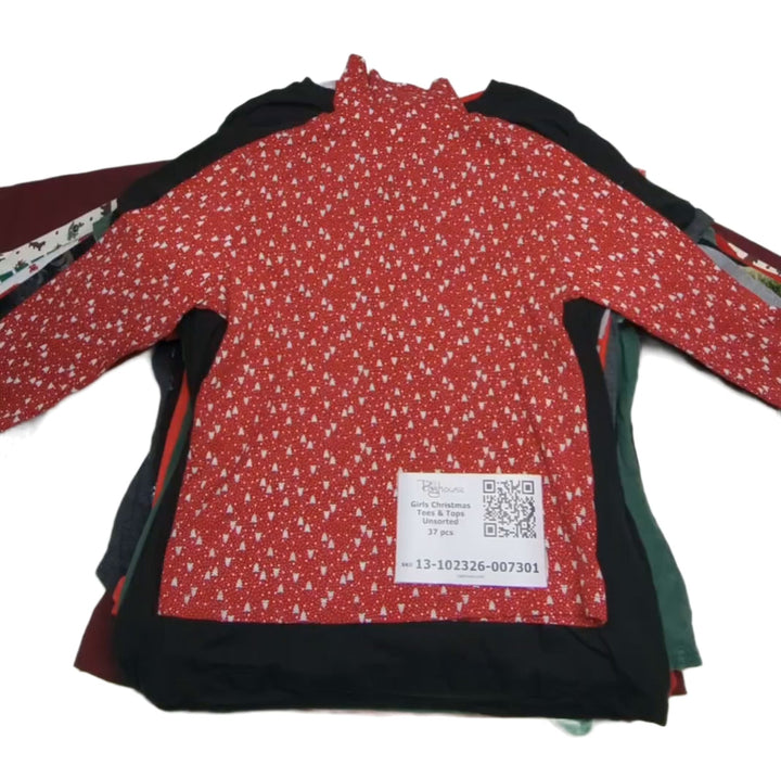Girls Christmas Tees & Tops Unsorted 37 pcs