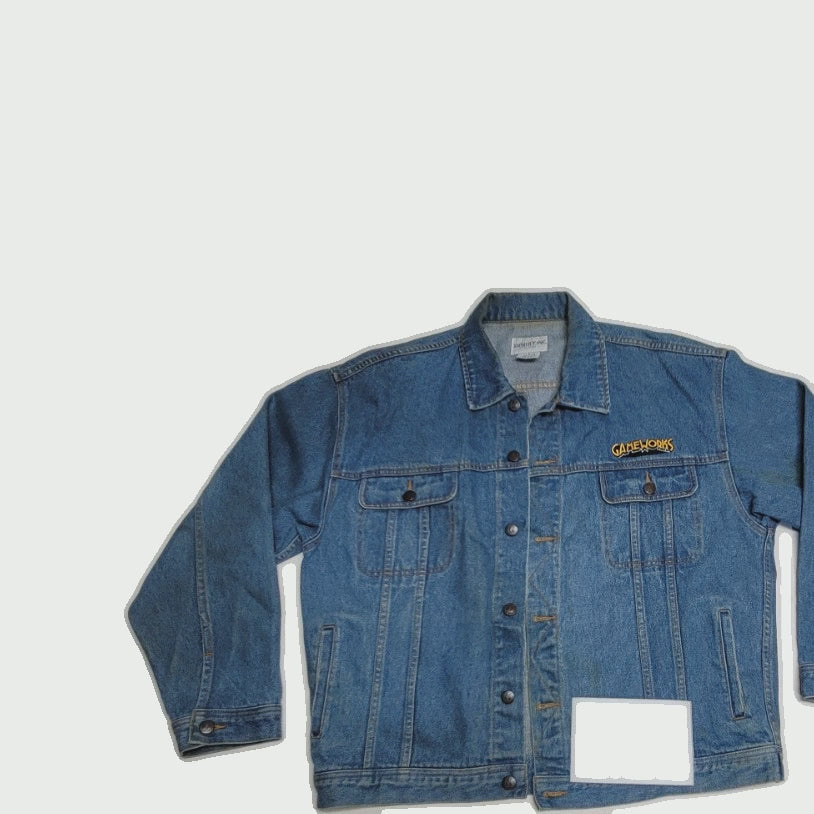 Gameworks Patched Denim Trucker Jacket L 1 pc