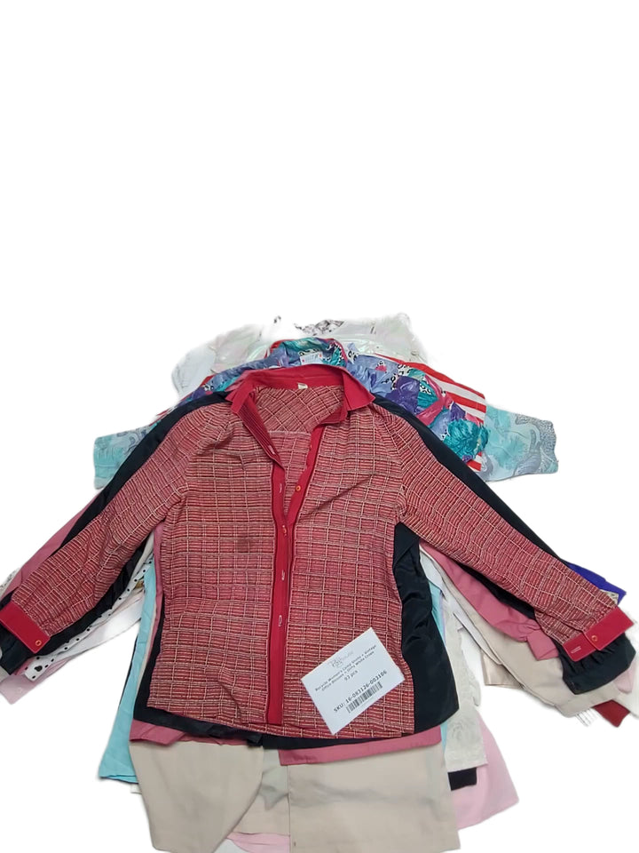 Recycle Women's Camp Shirts + Vintage Office Blouses + Dirty White Crops 93 pcs