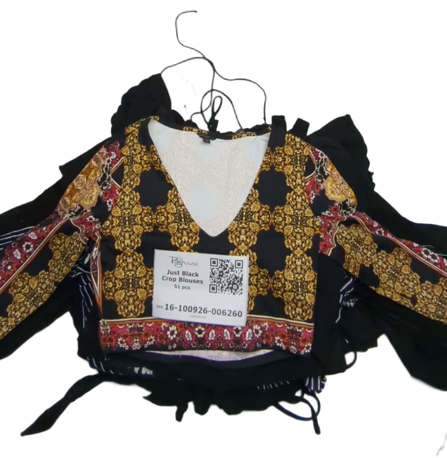 Just Black Crop Blouses 51 pcs