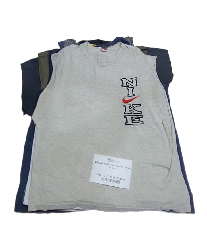 Recycle Vintage & Graphic Tanks 15 pcs