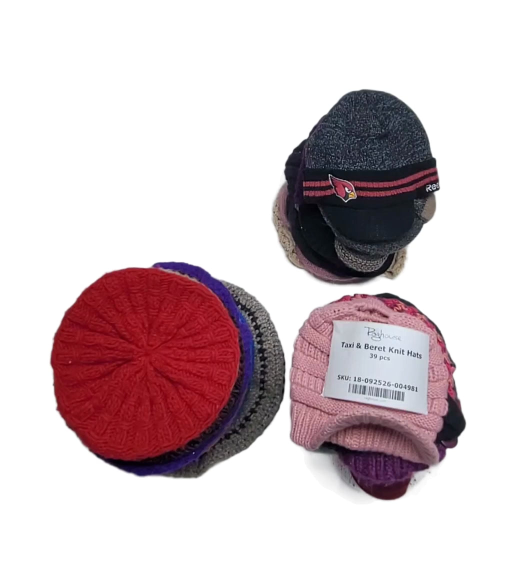Taxi & Beret Knit Hats 39 pcs