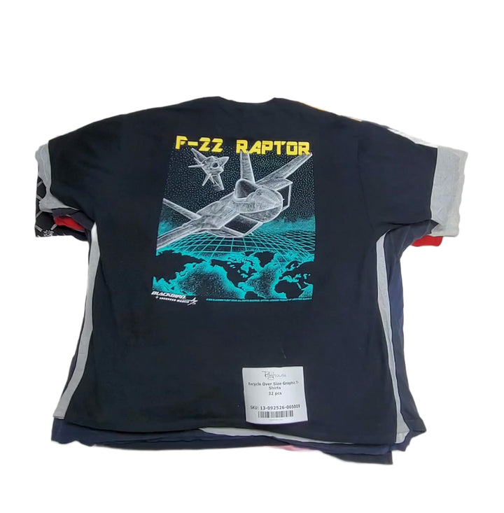 Recycle Over Size Graphic T-Shirts 32 pcs