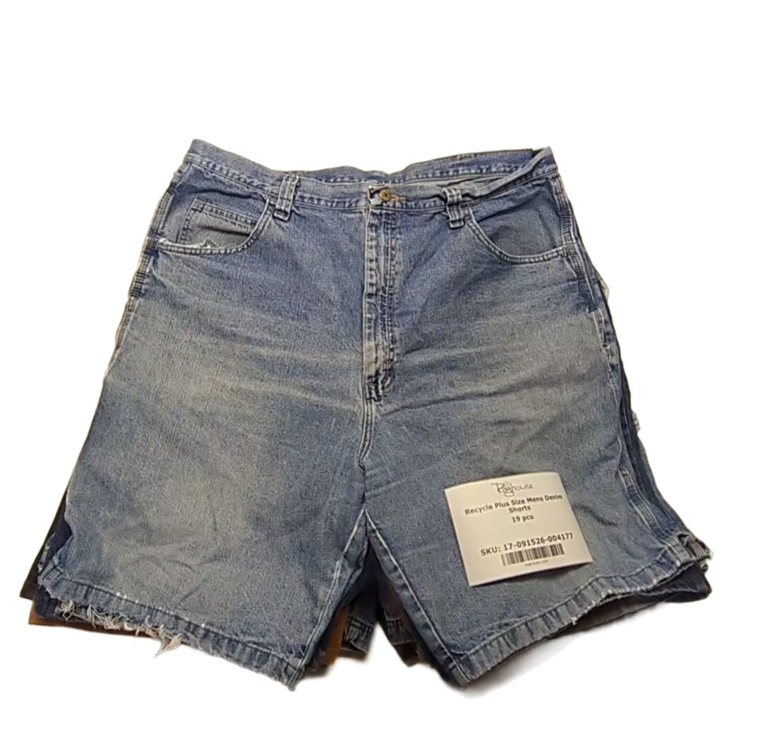 Recycle Plus Size Mens Denim Shorts 19 pcs