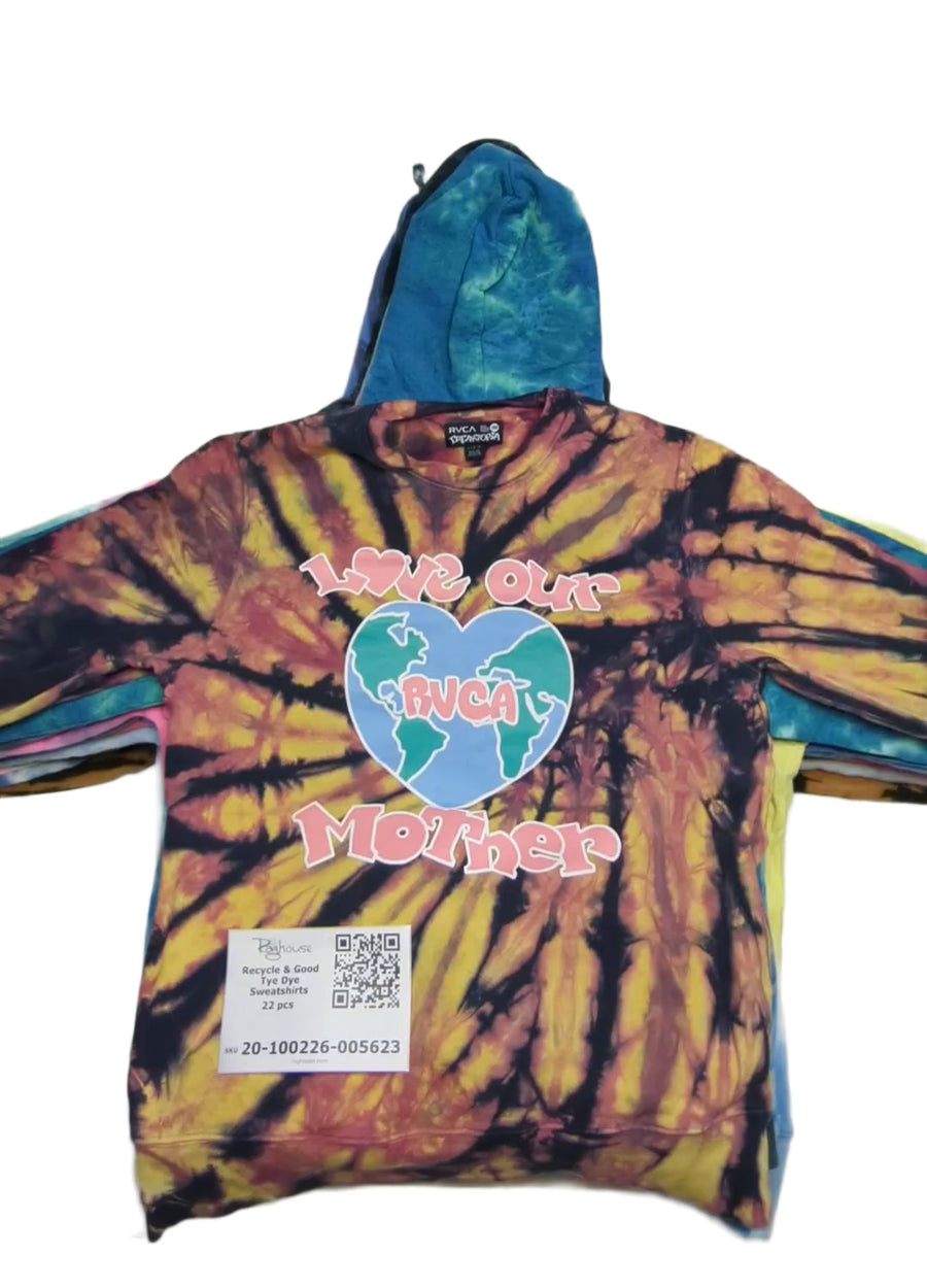 Recycle & Good Tye Dye Sweatshirts 22 pcs