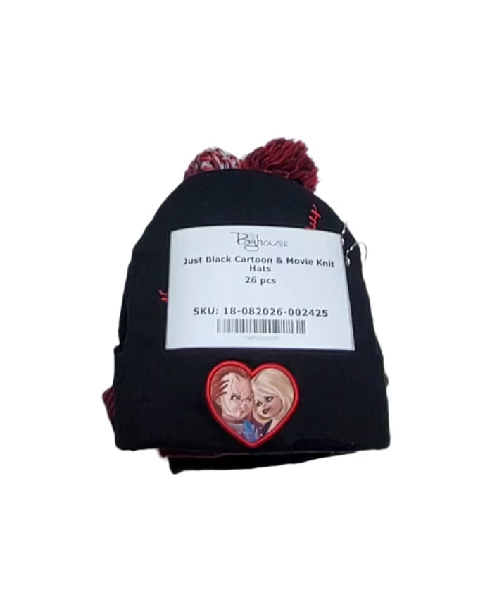 Just Black Cartoon & Movie Knit Hats 26 pcs
