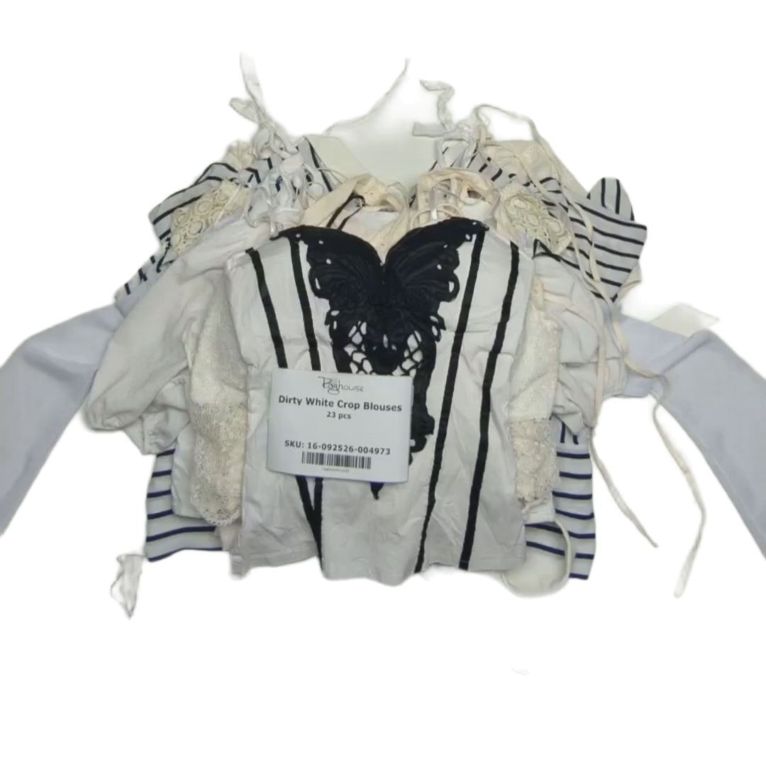 Dirty White Crop Blouses 23 pcs