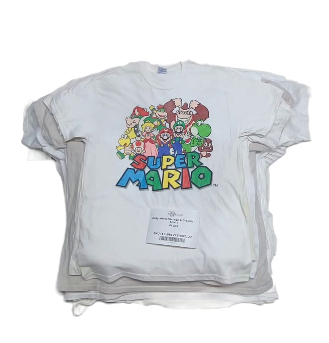 Dirty White Vintage & Graphic T-Shirts 44 pcs