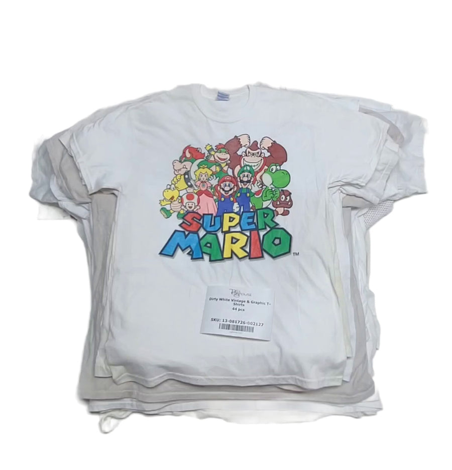 Dirty White Vintage & Graphic T-Shirts 44 pcs