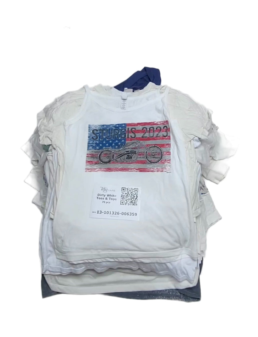 Dirty White Tees & Tops 70 pcs