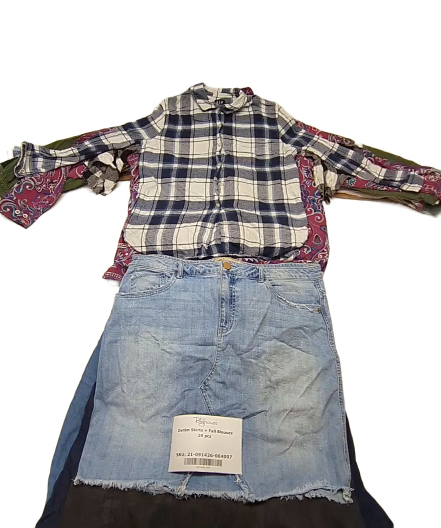Denim Skirts + Fall Blouses 29 pcs