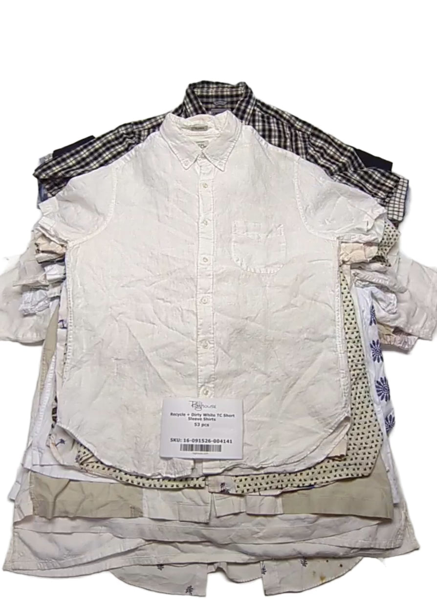 Recycle + Dirty White TC Short Sleeve Shirts 53 pcs
