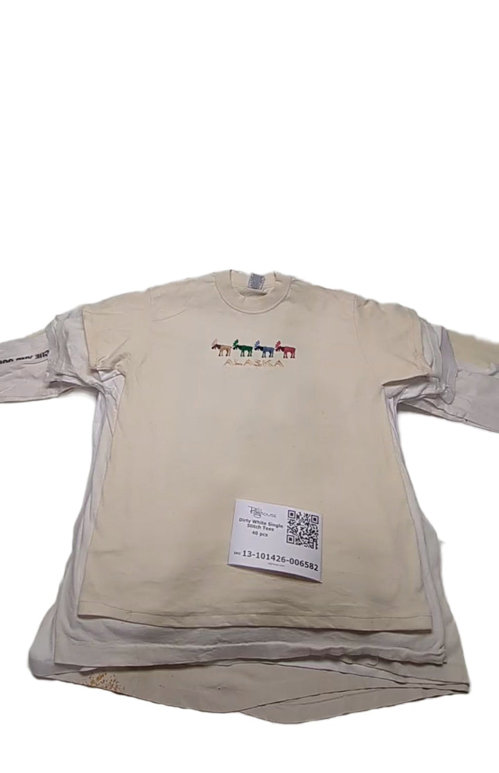 Dirty White Vintage Single Stitch Tees 40 pcs