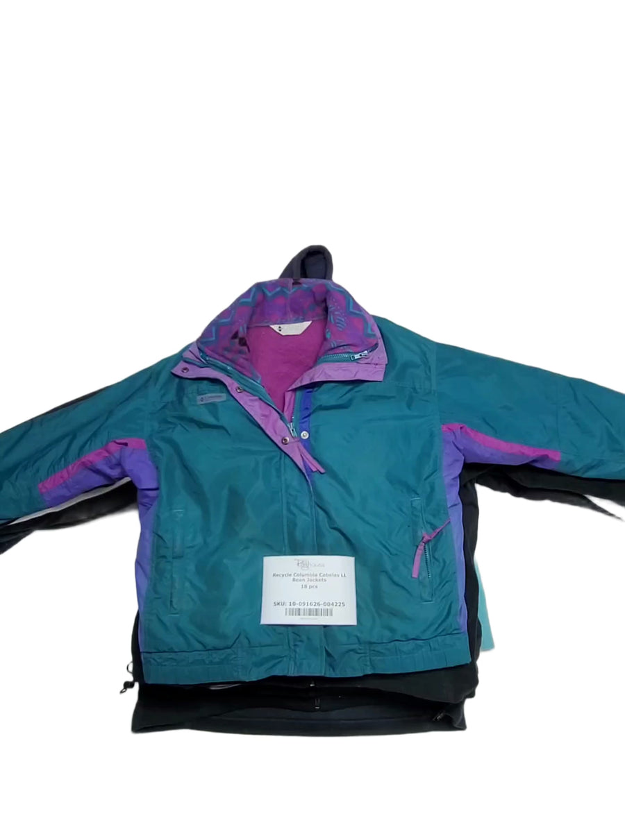 Recycle Columbia Cabelas LL Bean Jackets 18 pcs