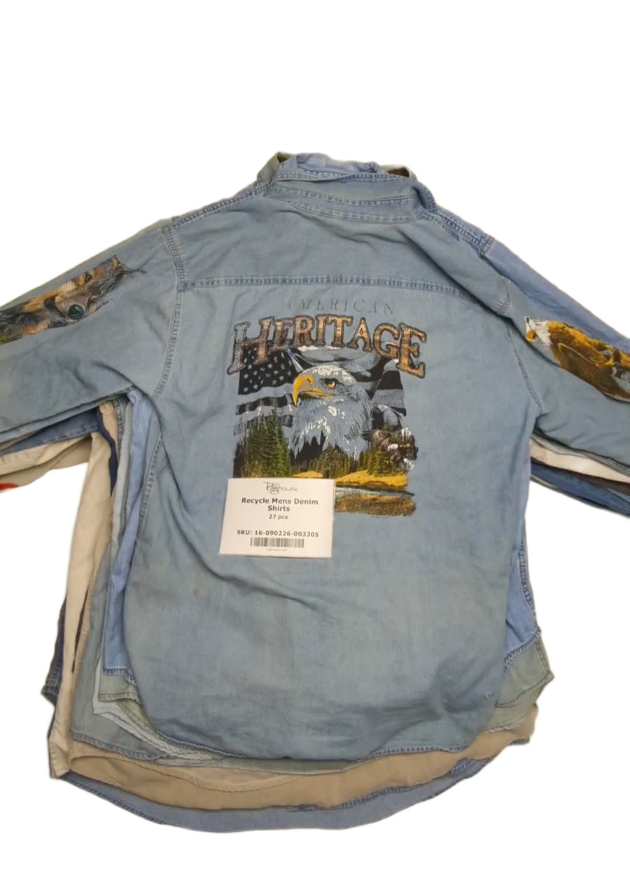 Recycle Mens Denim Shirts 27 pcs