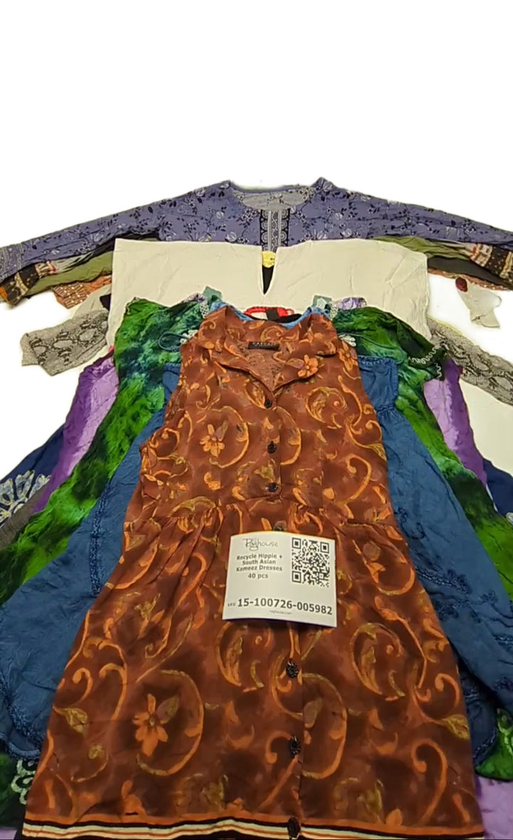 Recycle Hippie + South Asian Kameez Dresses 40 pcs