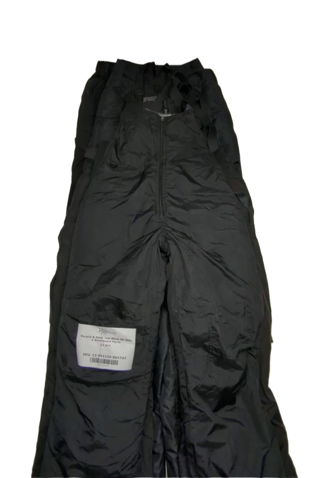 Recycle & Good Just Black Ski Bibs + Snowboard Pants 12 pcs