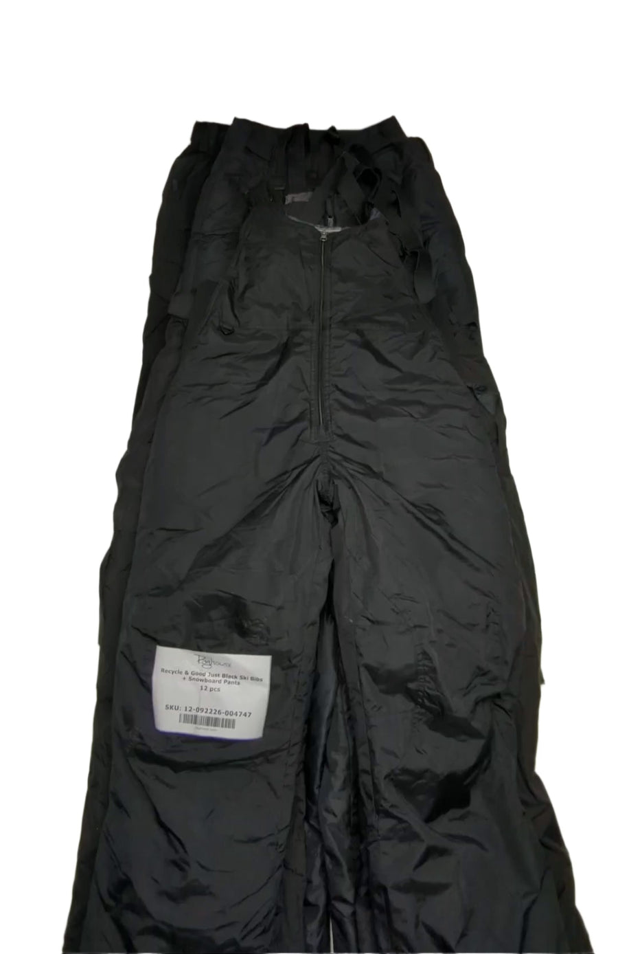 Recycle & Good Just Black Ski Bibs + Snowboard Pants 12 pcs