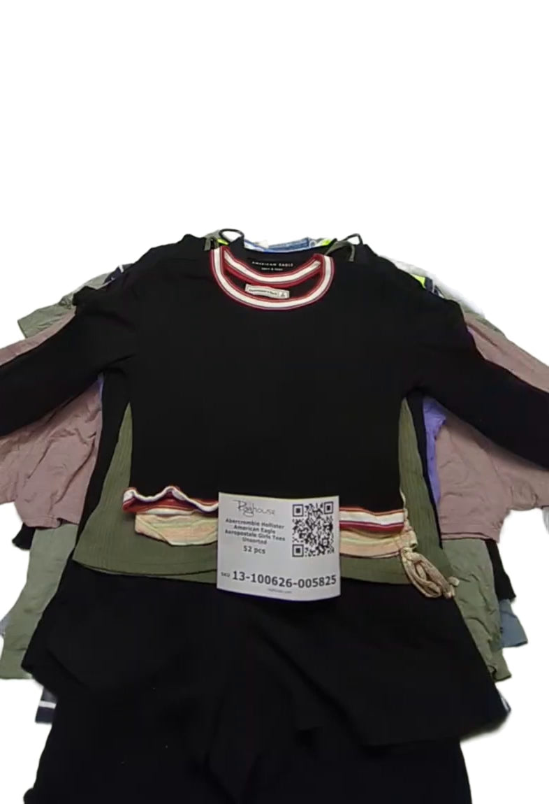 Abercrombie Hollister American Eagle Aeropostale Girls Tees Unsorted 52 pcs