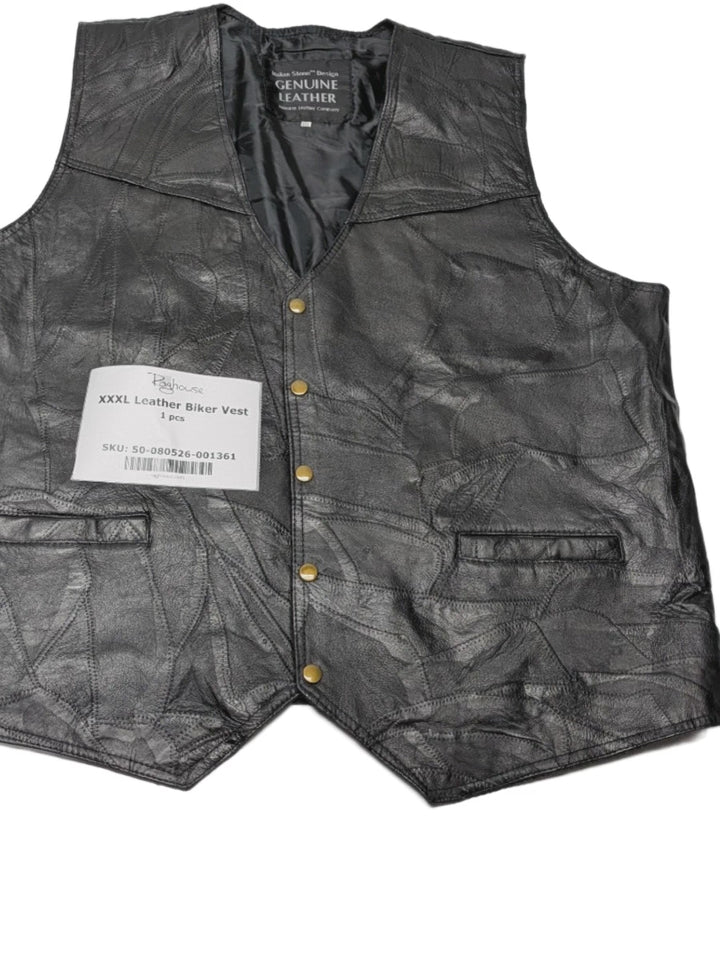 XXXL Leather Biker Vest 1 pc