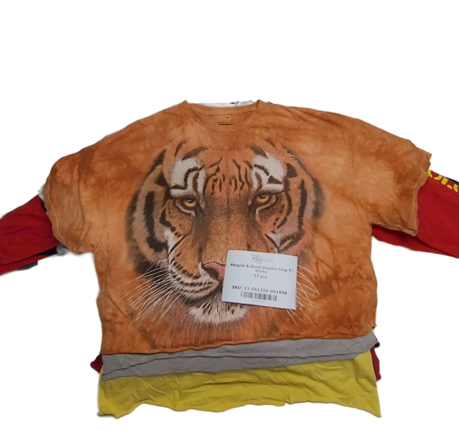 Recycle & Good Graphic Crop T-Shirts 57 pcs