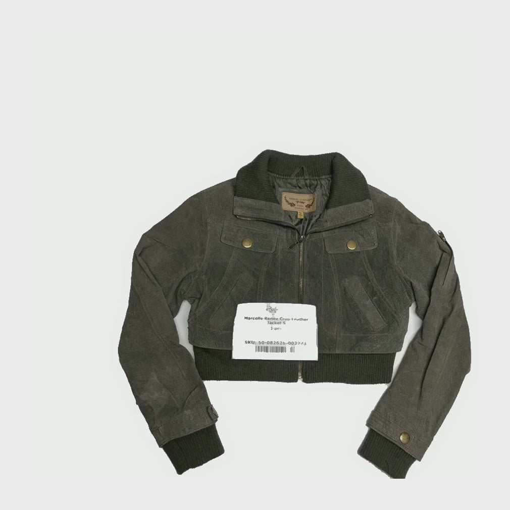 Marcelle Renee Crop Leather Jacket S 1 pc