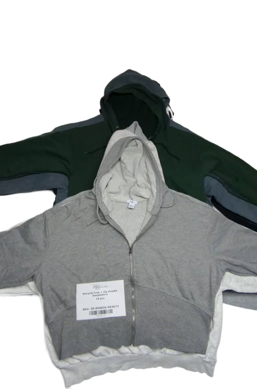 Recycle Crop + Zip Hoodie Sweatshirts 19 pcs