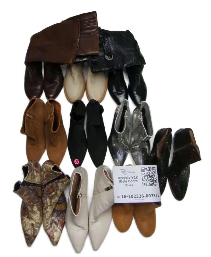 Recycle Y2K Style Boots 10 pcs