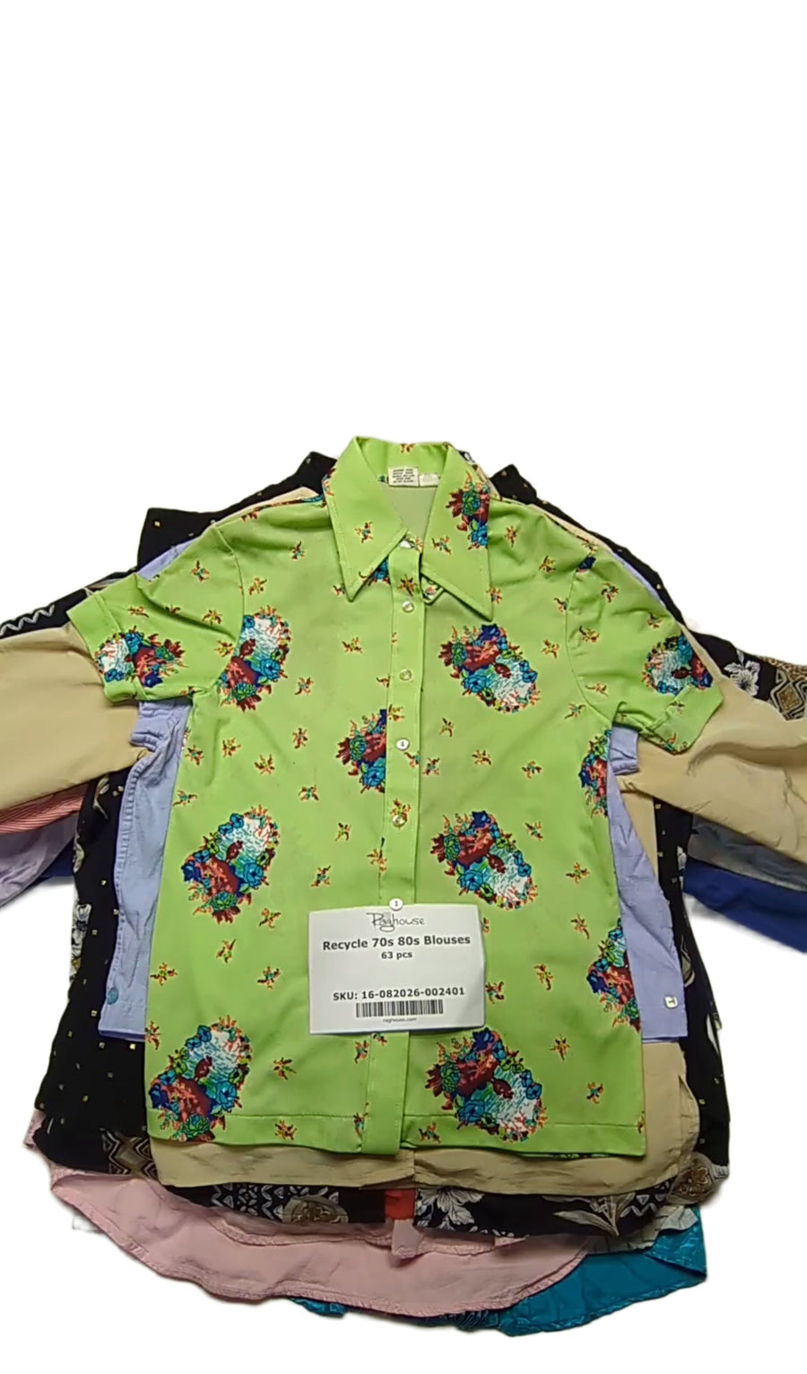 Recycle 70s 80s Blouses 63 pcs