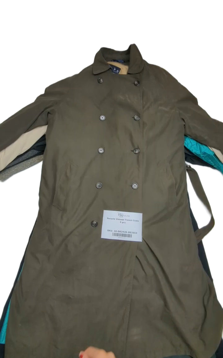 Recycle Vintage Trench Coats 9 pcs