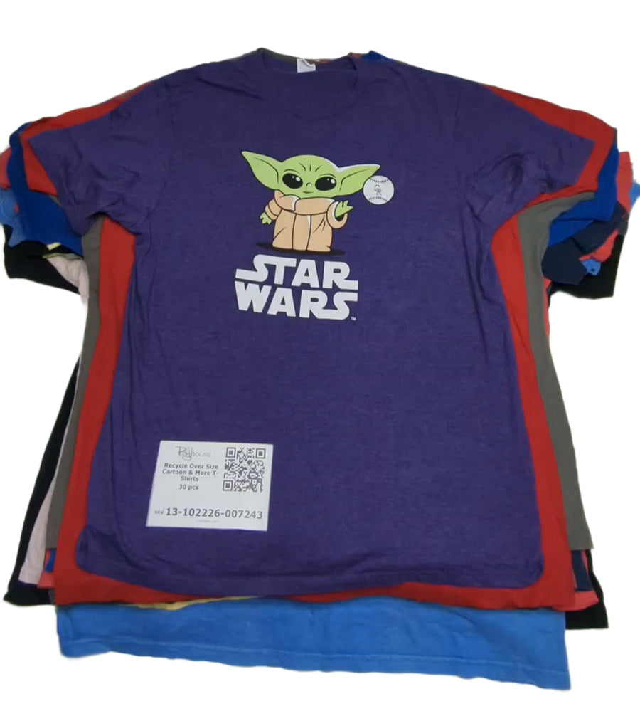 Recycle Over Size Cartoon & More T-Shirts 30 pcs